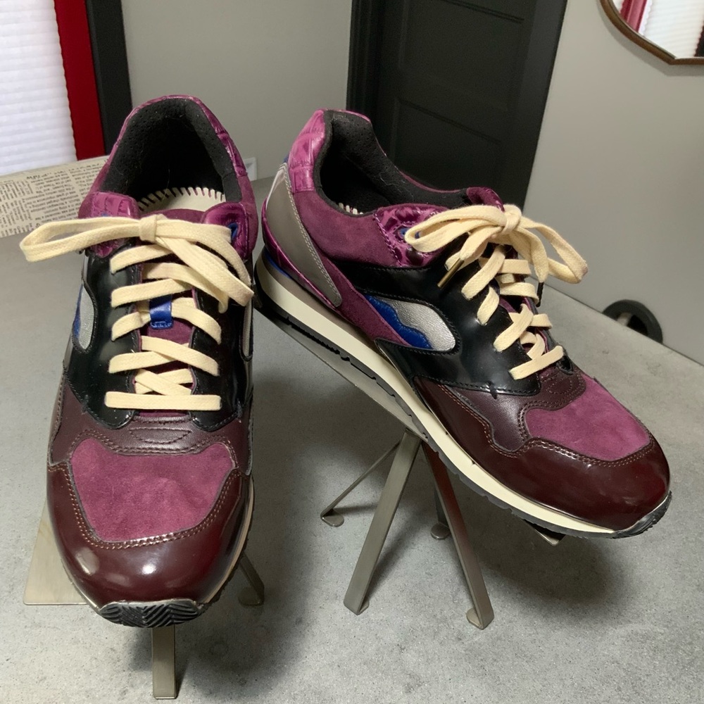 Paul Smith $325 NEW IN BOX Plum Suede and Leather Sneakers 39/US8